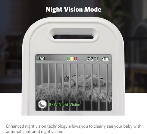 LEAPFROG LF2513 Baby Monitor ، شاشة IPS LCD 2.8 بوصة ، طاولة عموم ، نطاق 1000 قدم ، رؤية ليلية ، تهوية مهدئة ، ضوء ليلي ، صوت ثنائي الاتجاه ، مستشعر درجة الحرارة ، ناقل حركة آمن لا wifi in Kuwait