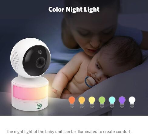 LEAPFROG LF2513 Baby Monitor ، شاشة IPS LCD 2.8 بوصة ، طاولة عموم ، نطاق 1000 قدم ، رؤية ليلية ، تهوية مهدئة ، ضوء ليلي ، صوت ثنائي الاتجاه ، مستشعر درجة الحرارة ، ناقل حركة آمن لا wifi in Kuwait