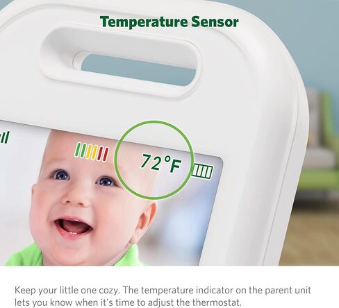 LEAPFROG LF2513 Baby Monitor ، شاشة IPS LCD 2.8 بوصة ، طاولة عموم ، نطاق 1000 قدم ، رؤية ليلية ، تهوية مهدئة ، ضوء ليلي ، صوت ثنائي الاتجاه ، مستشعر درجة الحرارة ، ناقل حركة آمن لا wifi in Kuwait