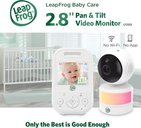 LEAPFROG LF2513 Baby Monitor ، شاشة IPS LCD 2.8 بوصة ، طاولة عموم ، نطاق 1000 قدم ، رؤية ليلية ، تهوية مهدئة ، ضوء ليلي ، صوت ثنائي الاتجاه ، مستشعر درجة الحرارة ، ناقل حركة آمن لا wifi in Kuwait