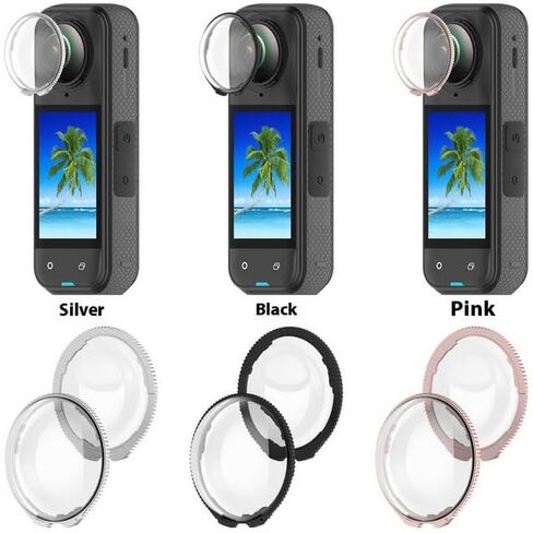 غلاف واقٍ من العدسات/العدسة الواقية لـ Insta360 x5 ، إرسال عالي ، سهلة التثبيت ، مقاومة للخدش المضادة للخدش (مادة الوردي PC) in Kuwait