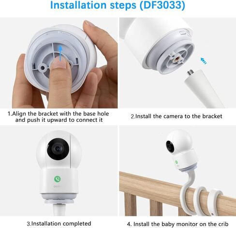 Clamp Mount Compatible with AOSU IndoorCam P1 and TP-Link Tapo MagCam Security Camera Without Tools or Wall Damage (White) in Kuwait