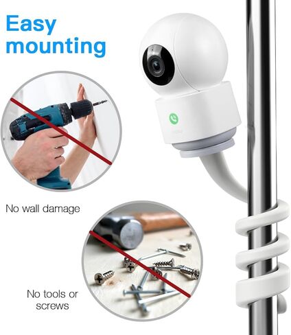 Clamp Mount Compatible with AOSU IndoorCam P1 and TP-Link Tapo MagCam Security Camera Without Tools or Wall Damage (White) in Kuwait