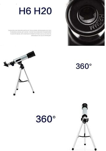 Ultra HD ، تلسكوب لعلم الفلك المبتدئين ، البصريات الزجاجية المغلفة بالكامل ، الفتحة 50 مم من تلسكوب الانكسار الفلكي 400 مم ، مع نطاق مكتشف ثلاثي القوائم ، in Saudi Arabia