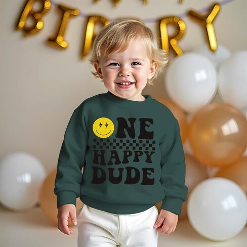 CM C & M WODRO عيد ميلاد أول من قميص SWESTSHERT طفل طفل واحد سعيد يا صاح قميص Pullover Crewneck in Saudi Arabia