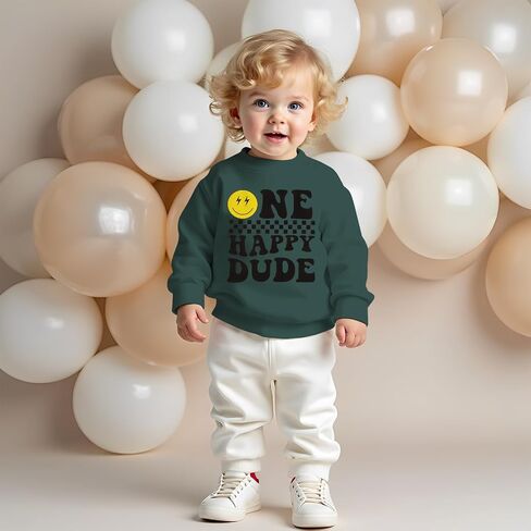 CM C & M WODRO عيد ميلاد أول من قميص SWESTSHERT طفل طفل واحد سعيد يا صاح قميص Pullover Crewneck in Saudi Arabia