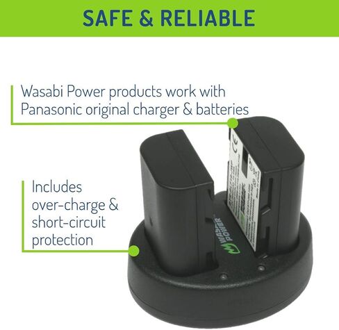 بطارية Wasabi Power (2 عبارة) وشاحن USB مزدوج لـ Sigma BP-61 و Sigma FP ، FP L ، Quattro DP0 ، Quattro DP1 ، Quattro DP2 ، Quattro DP3 ، DP0 Quattro in Saudi Arabia