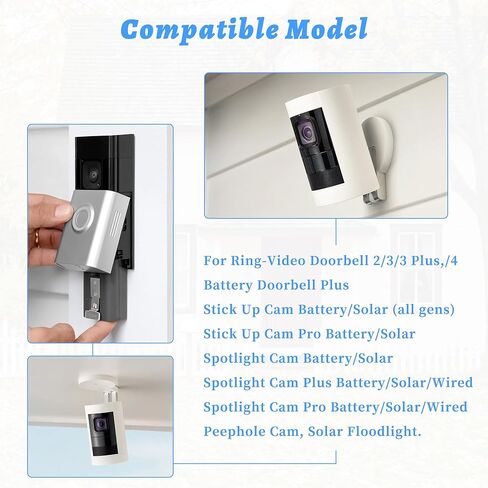 V4 6040mAh بطارية لقرار الباب الحلقي 2/3/3 Plus ،/4 ، Battery Doorbell Plus ، stick up cam ، stick up cam pro ، spotlight cam ، spotlight cam plus ، spotlight cam pro ، peaphole cam in Kuwait