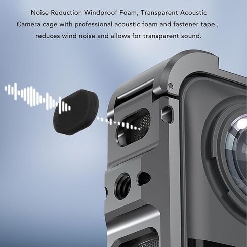 Gugxiom Camera Frame Cage for X5 Accessories, Utility Frame Aluminum Protective Case with Silicone Lens Cap and 4Pcs Mic Wind Muff, Cold Shoe Mounts and 1/4" Threads in Saudi Arabia