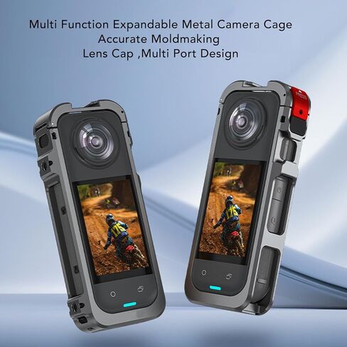 Gugxiom Camera Frame Cage for X5 Accessories, Utility Frame Aluminum Protective Case with Silicone Lens Cap and 4Pcs Mic Wind Muff, Cold Shoe Mounts and 1/4" Threads in Saudi Arabia