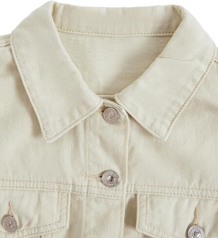 Verdusa Girl's Raw Hem Long Sleeve Single Breasted Crop Denim Jacket Outerwear in Kuwait