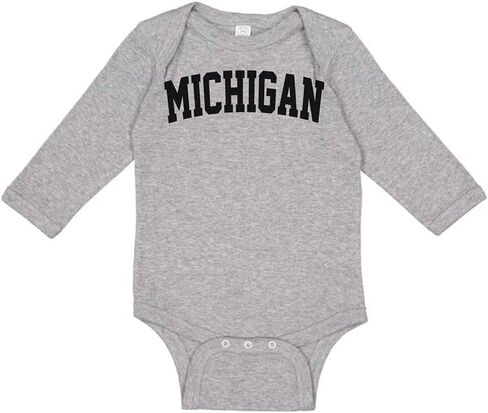 TATY Kids Michigan College Style Long Sleeve Baby Infant Bodysuit in Saudi Arabia