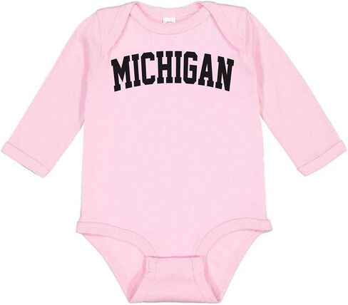 TATY Kids Michigan College Style Long Sleeve Baby Infant Bodysuit in Saudi Arabia