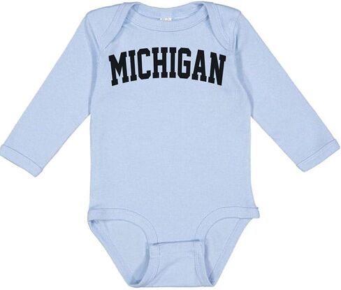 TATY Kids Michigan College Style Long Sleeve Baby Infant Bodysuit in Saudi Arabia
