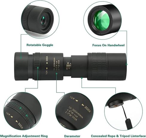 4K 10-30x4000 Zoom Monocular with Bak4 Prism Dual Focus Powerful Compact Waterproof Monocular Telescope for Adults Hiking Camping Bird Watching in Saudi Arabia