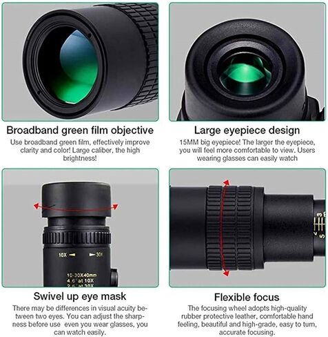 4K 10 300x40mm Super Teapto Zoom Telescope Monocular Telectable جديد ، Telescope Telescope مقاوم للماء للطيور أحادي العين مع حامل الهاتف الذكي in Saudi Arabia