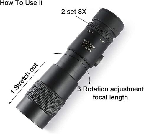 Monocular Telescope 10x30 HD Optical Monocular Dual Focus Adjustable Strobe Extension Tripod BAK4 in Saudi Arabia