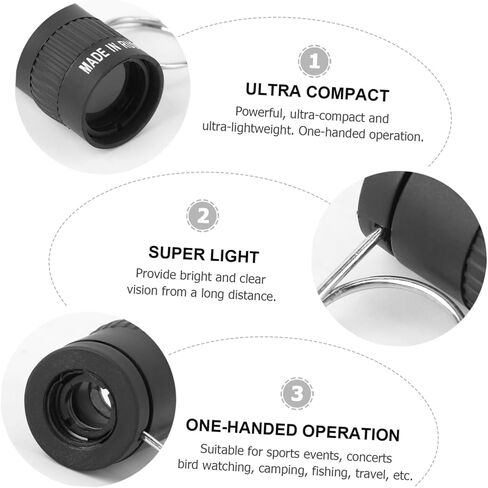 Doitool Ultra Compact Monocular Telescope للرياضة في الهواء الطلق ومشاهدة الطيور خفيفة الوزن النطاق البصري مع انتقال الضوء المتفوق المحمول الأسود المصغر in Kuwait