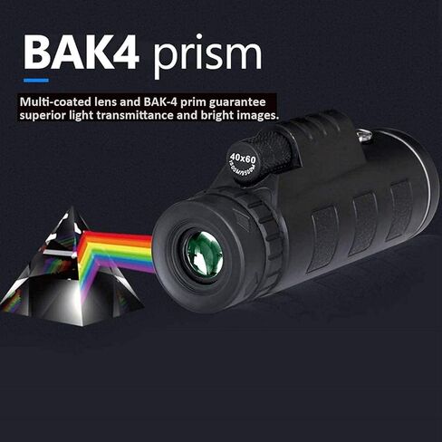 Professional Telescope 40X60 High Power Monocular Telescope with Compass Smartphone Adapter and Tripod for Bird Watching Camping in Saudi Arabia