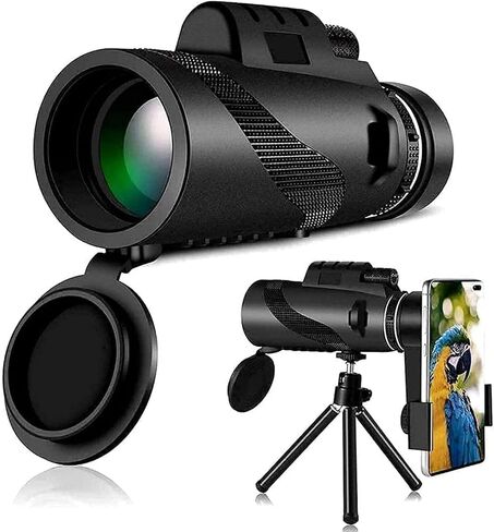 Monocular Telescope 12x50 HD with Smartphone Holder and Tripod for Adults Children Bird Watching Waterproof Monocular Clear FMC for Camping Trave in Saudi Arabia