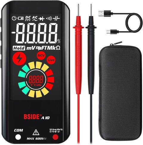 BSIDE Rechargeable Digital Multimeter Smart Electrical Tester 6000 Counts Auto Range Voltmeter Capacitance Diode Ohm Hz Duty Cycle Voltage Tester in Saudi Arabia