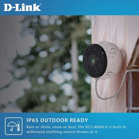 D-Link Outdoor Security Camera Wireless ، نظام مراقبة Night Light Vision Home في HD Full HD (DCS-8600LH/LT-US) أبيض (متجدد) in Kuwait