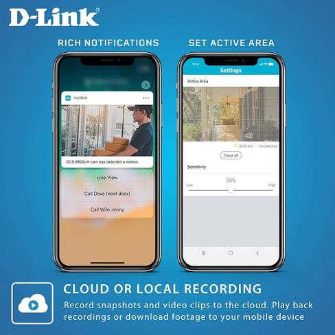 D-Link Outdoor Security Camera Wireless ، نظام مراقبة Night Light Vision Home في HD Full HD (DCS-8600LH/LT-US) أبيض (متجدد) in Kuwait