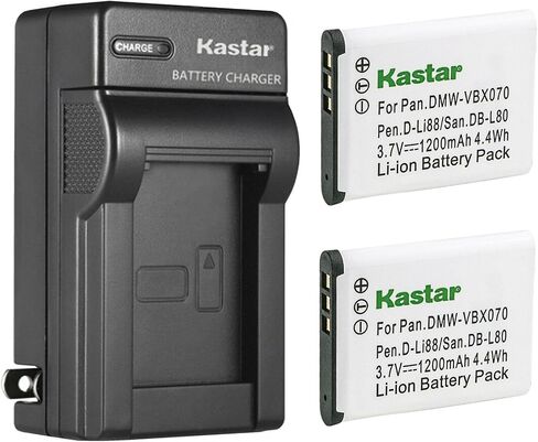 Kastar AC Wall Battery Charger Replacement for Sanyo DMX-GH1S, DSC-X1200, DSC-X1200K, DSC-X1200R, DSC-X1250, DSC-X1250N, DSC-X1250S, DSC-X1260, DSC-X1260K, DSC-X1260R ICR-XPS01MF in Saudi Arabia