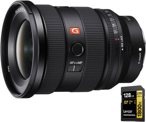 Sony SEL1635GM2 Fe 16-35mm F2.8 GM II Full-Frame Standard Zoom G Master Bundle With Lexar Professional 1800x SDXC UHS-II Card Series 128GB in Saudi Arabia