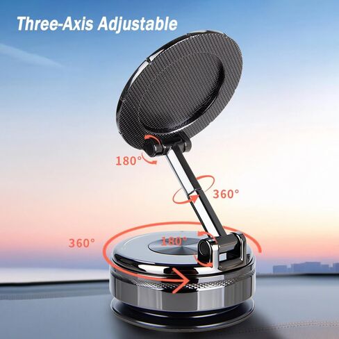 Magnetic Car Phone Holder for Subaru Legacy 2010-2025 Sedan 5-Seater, Vacuum Suction Ultra-Stable Vertical/Horizontal Rotation Car Mount,Grey in Kuwait