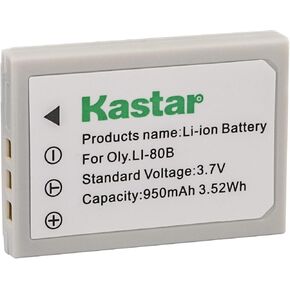 Kastar Battery (1-Pack) for Olympus Li-80B and Konica Minolta NP-900 Work with Olympus T-100,t-110,x-36 and Konica Minolta DiMAGE E40, E50, KYOCERA EZ4033 etc. Cameras in Saudi Arabia
