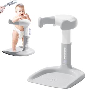 Baby Shower Stand 2025 Upgraded, Baby Bath Support, Shower Standing Support with Adjustable Height and Armrest, Bath Stand with Anti-Skip and Shower Head Holder, Ideal Gift for Infants 6-36 Months in Saudi Arabia
