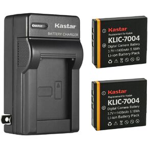 Kastar AC Wall Battery Charger استبدال Kodak Klic-7004 K7004 Battery ، Kodak K7700 Charger ، Kodak Playsport ، Playtouch ، Playfull Dual ، ZI8 ، ZI10 ، ZI12 ، ZX3 Cameras in Kuwait