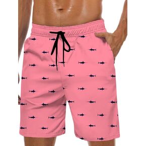 Lzzidou Men's Swim Trunks 9 Inch Inseam Bathing Suit Hawaiian Swimsuits Mesh Lining Beach Shorts with Pockets in Kuwait