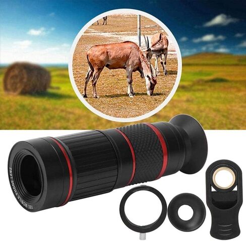 18x monocular Telescope for Phone, Mobile Phone Telescope with Clip, Multi-Layer broadband FMC Coating Lens/Eyepiece, Bak4 Prism, Universal Smartphone monocular in Saudi Arabia