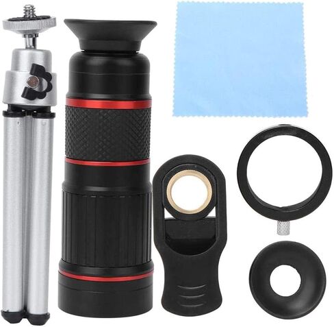 18x monocular Telescope for Phone, Mobile Phone Telescope with Clip, Multi-Layer broadband FMC Coating Lens/Eyepiece, Bak4 Prism, Universal Smartphone monocular in Saudi Arabia