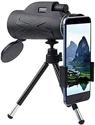 التلسكوب أحادي العين لـ HD Monocular مع حامل الهاتف و Tripod 80x100 BAK4 مقاوم للماء Low Light Vision Telescope لمشاهدة الطيور. in Saudi Arabia