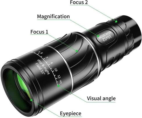 16x52 HD High Magnification Monocular Telescope Wide Angle Optical Glass Waterproof Coated in Saudi Arabia