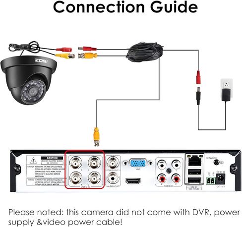 Zosi 720p HD 1280TVL 1.0MP HI-RERNESSSOUTION 4 في 1 TVI/CVI/AHD/CVBS CCTV Camera Security System/Night Dise for HD-TVI ، AHD ، CVI ، و CVBS/960H نظم DVR التناظرية (أسود) in Kuwait