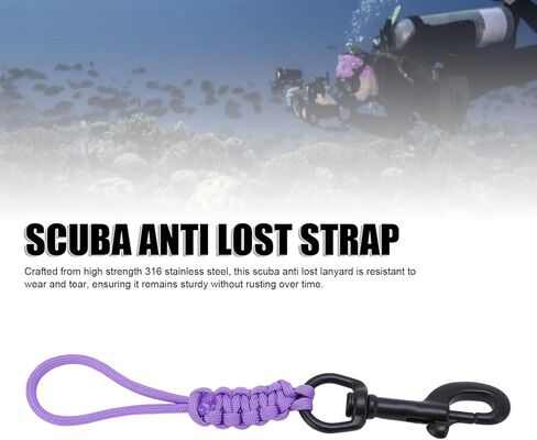 Scuba Diving Lanyard, Hand Woven Anti Lost Lanyard Stainless Steel Hook Portable Diving Gear for Cameras and Dive Lights in Saudi Arabia