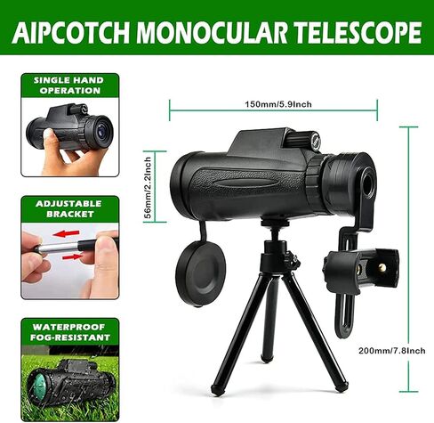 12X50 HD Small Portable Telescope for Adults. High Power Waterproof Small Portable Telescope Telescope. with Smartphone Adapter&Tripod for Wildlife Bird Wa in Saudi Arabia