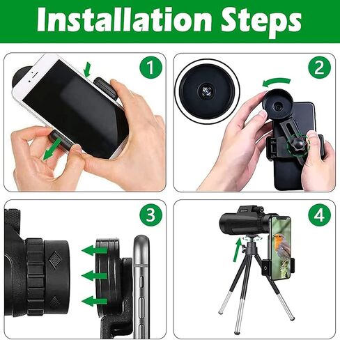 12X50 HD Small Portable Telescope for Adults. High Power Waterproof Small Portable Telescope Telescope. with Smartphone Adapter&Tripod for Wildlife Bird Wa in Saudi Arabia