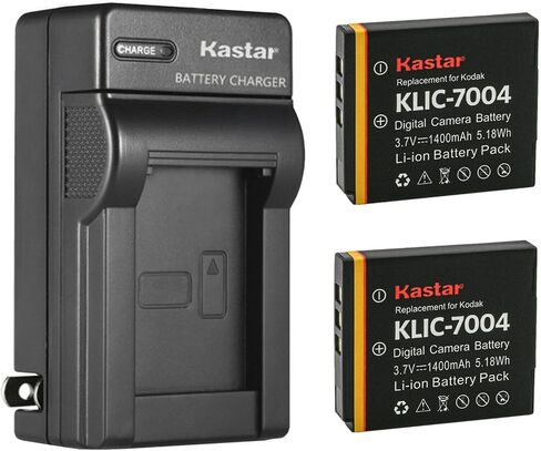 Kastar AC Wall Battery Charger استبدال Kodak Klic-7004 K7004 Battery ، Kodak K7700 Charger ، Kodak Playsport ، Playtouch ، Playfull Dual ، ZI8 ، ZI10 ، ZI12 ، ZX3 Cameras in Kuwait