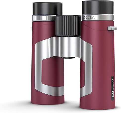 ZOOMR 10x34 Binoculars for Adults — Durable & Compact Binoculars w/Smartphone Adapter, Magnesium Housing, Anti-Fog & Multi-Coated Lens — for Travel, Nature, Festivals - Ruby Red in Kuwait
