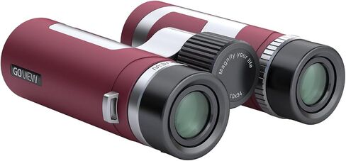 ZOOMR 10x34 Binoculars for Adults — Durable & Compact Binoculars w/Smartphone Adapter, Magnesium Housing, Anti-Fog & Multi-Coated Lens — for Travel, Nature, Festivals - Ruby Red in Kuwait