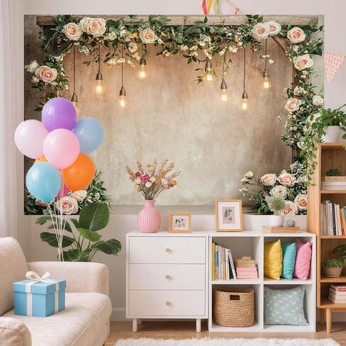 10x8ft Country Wedding Photography Backdrop Rustic Barn Door Photography Backdrop Farmhouse Pink Flower Cabin Wooden Birthday Baby Shower Wedding Bridal Party Banner Photo Booth Props Background in Saudi Arabia