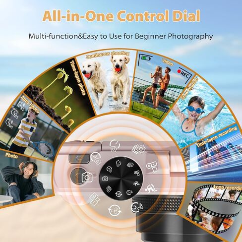 كاميرا رقمية 64 ميجابكسل للتصوير الفوتوغرافي ، الكاميرا المدونة مع التركيز التلقائي ， 3 '' 180 ° كاميرا شاشة الوجه مع 18x Zoom & Flash ， 2 بطاريات ， 32 جيجابايت بطاقة SD in Kuwait