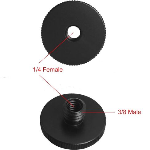 مسامير محول 2pcs لرؤوس ترايبود ملحقات صور الألومنيوم 1/4 أنثى 3/8 مقبض لوحة رأس الذك in Saudi Arabia