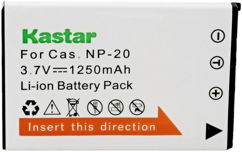 Kastar Battery for Cas NP20 NP-20 & Exilim EX-M1 EX-M2 EX-M20 EX-S1 EX-S2 EX-S3 EX-S20 EX-S100 EX-S500 EX-S600 EX-S770 EX-S880 EX-Z3 EX-Z4 EX-Z5 EX-Z6 EX-Z7 EX-Z8 EX-Z11 EX-Z60 EX-Z70 EX-Z75 EX-Z77 in Saudi Arabia