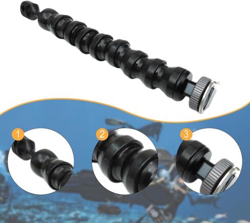 Underwater Camera Light Arm Light Mount Joint Universal for Rig with Steel Wire for Snorkeling Lamp Arm Diving Photography, 6 Joints(10 Joints) in Saudi Arabia